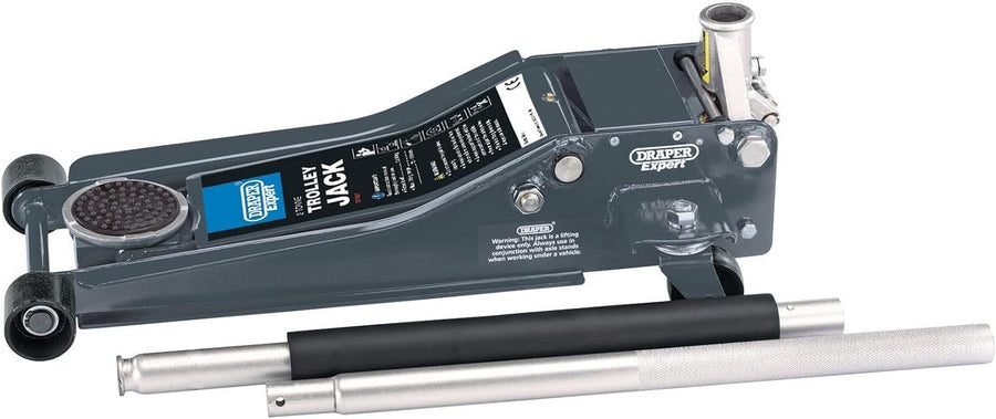2 Ton Low Profile Trolley Jack Quick Lift Twin Piston Car Jack 72–500mm Grey