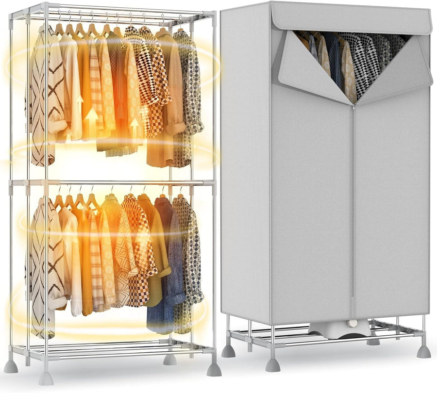 Electric Clothes Dryer 1800W Heated Folding Indoor Airer with Timer