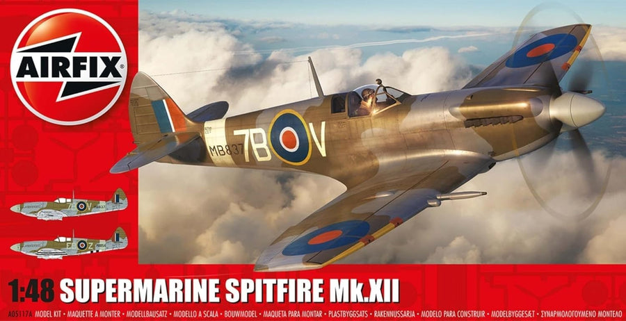 1:48 Spitfire Mk.XII Model Kit WWII Plane 98pcs Plastic Set for Adults 8+