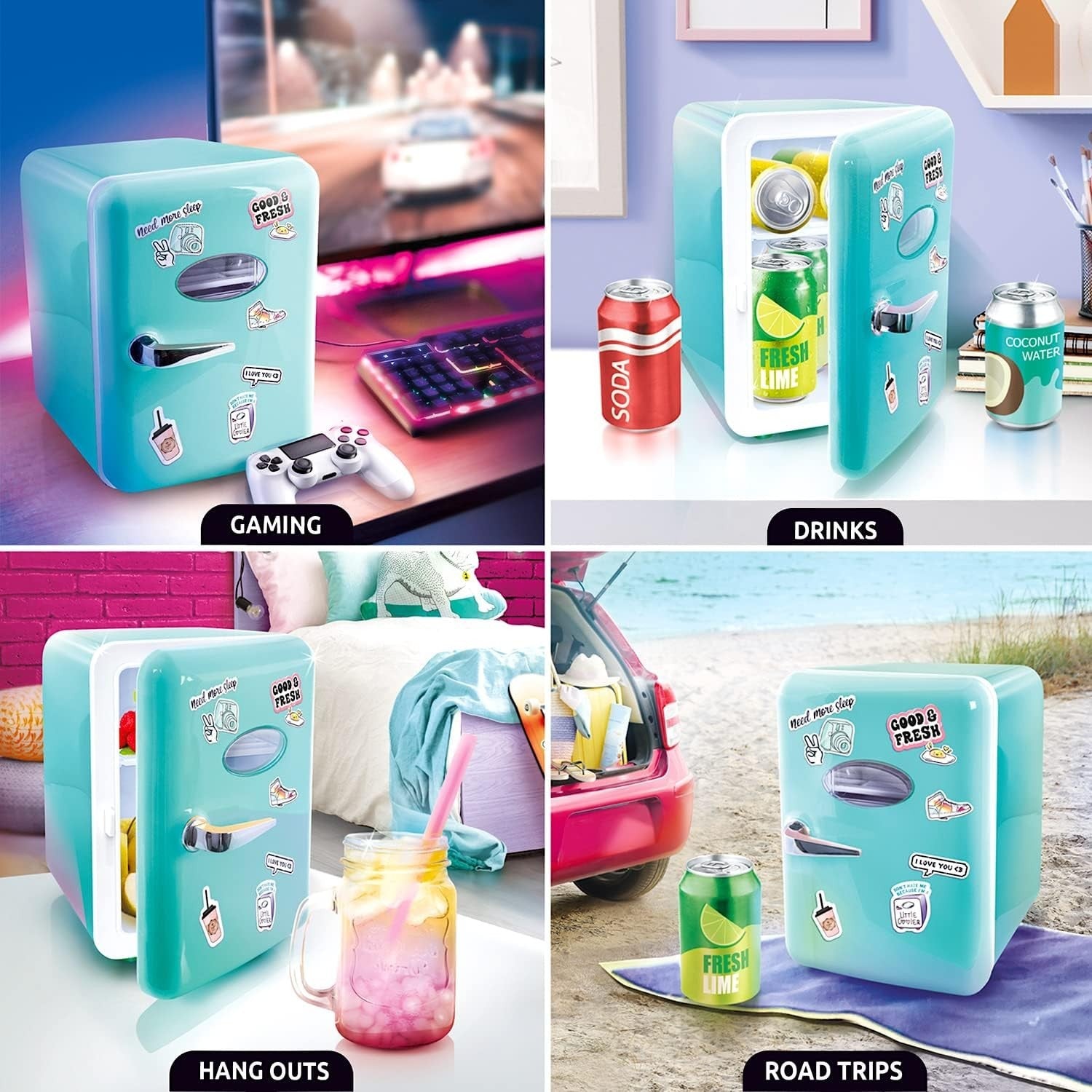 Portable Gamer Mini Fridge 4L USB Desk Cooler Drinks Snacks