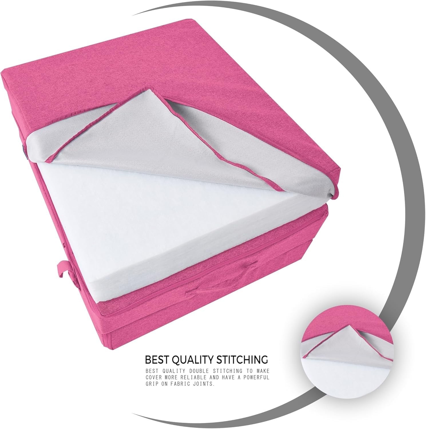 Z Bed Chair Futon Mattress Single Guest Sofa Fold Out Seat Fuchsia Pink