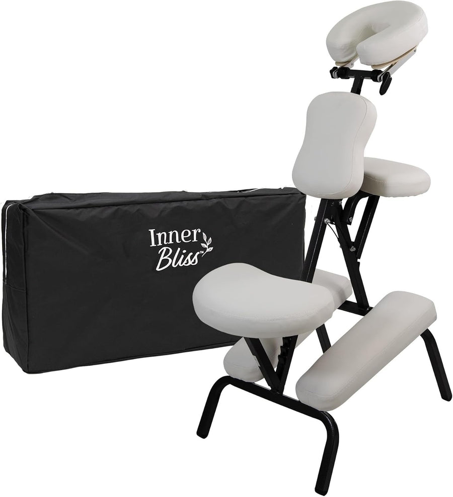 Portable Massage Chair Adjustable Folding Therapy Tattoo Spa Ergonomic White