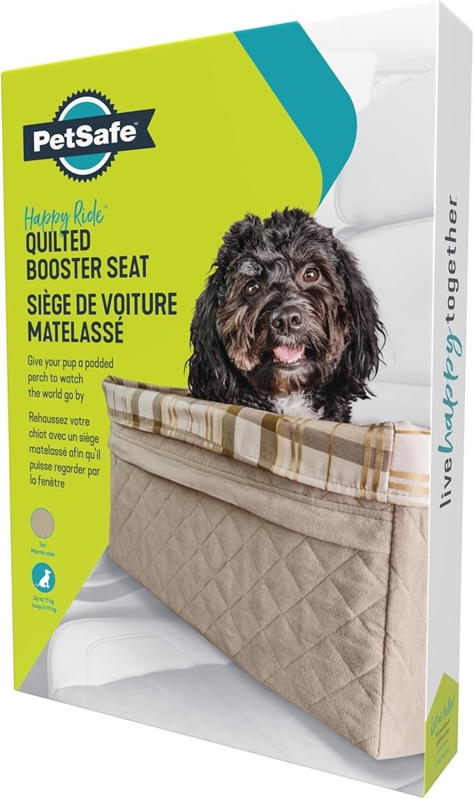 Dog Booster Car Seat Elevated Pet Travel Seat Washable Fleece Large