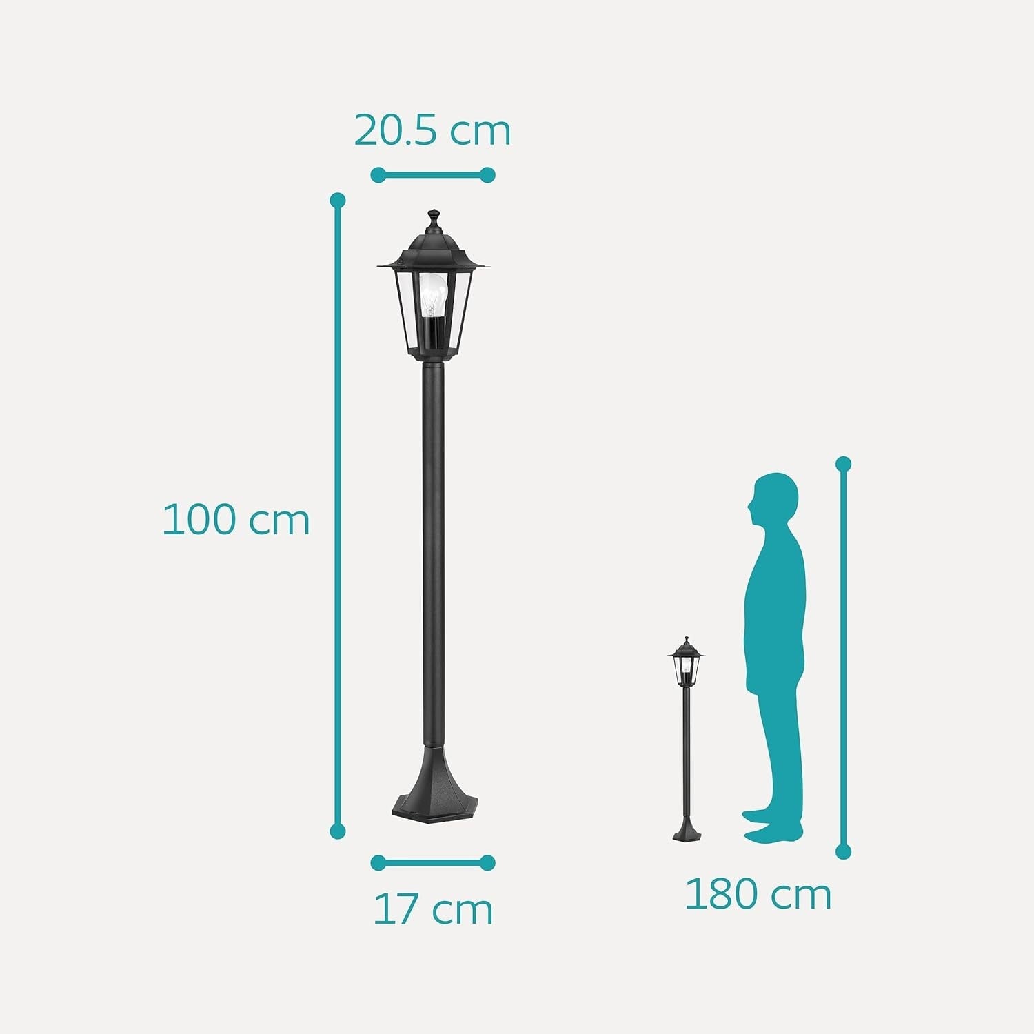 Laterna 4 Black Outdoor Lamp Post 100 cm IP44