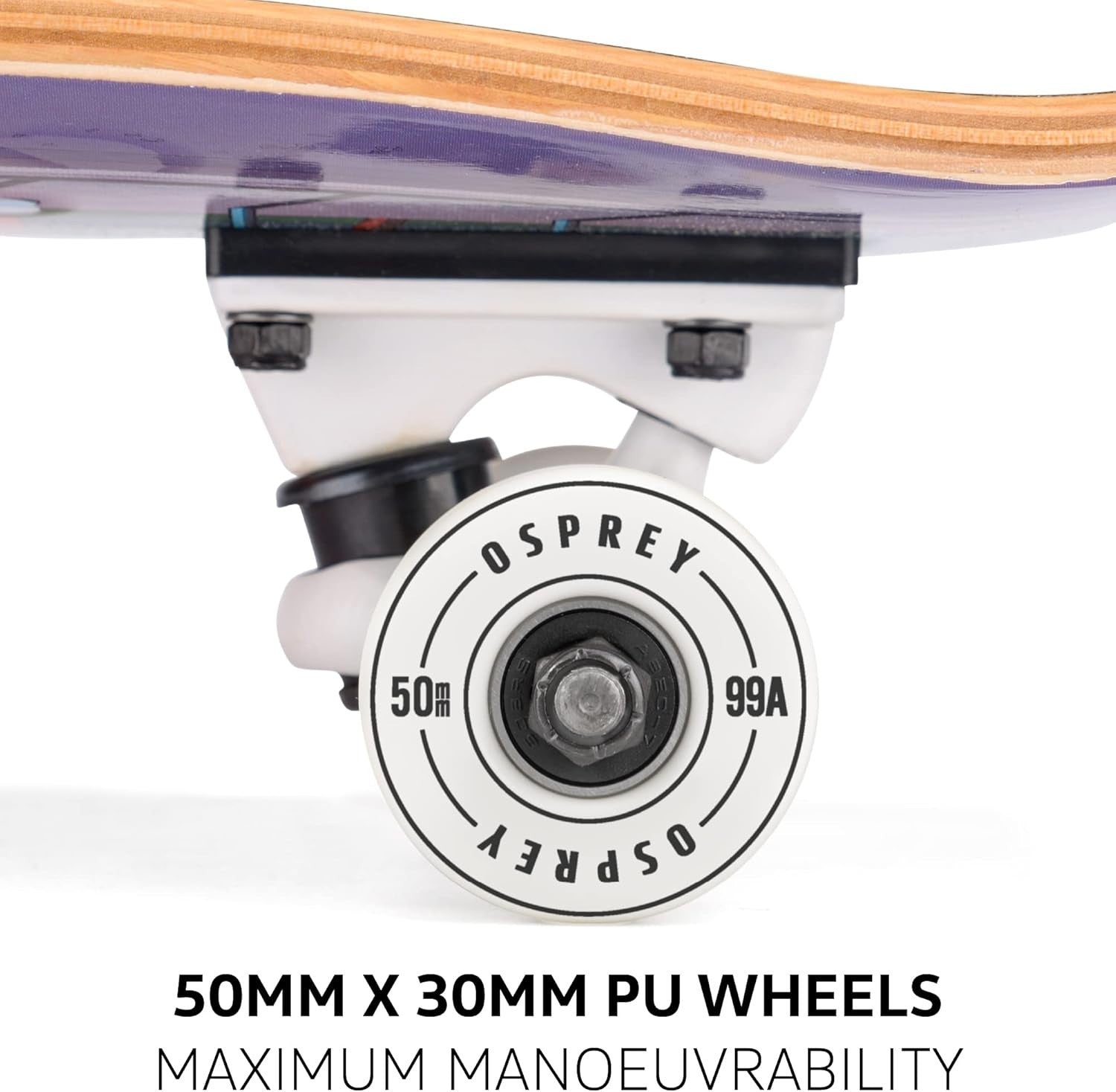31" Double Kick Maple Skateboard Adult Beginner Pro Grip ABEC 7 PU Wheels