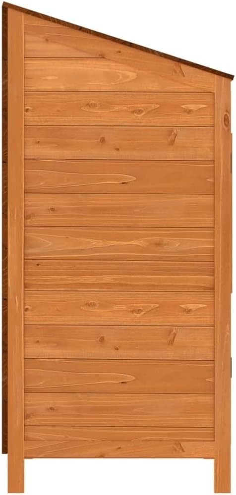 Solid Fir Wood Garden Shed 55x52x112cm Outdoor Tool Storage Brown