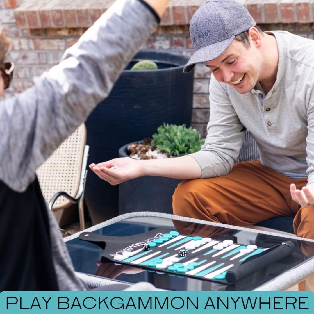 Roll Up Travel Backgammon Set Lightweight Portable Board Game for Adults