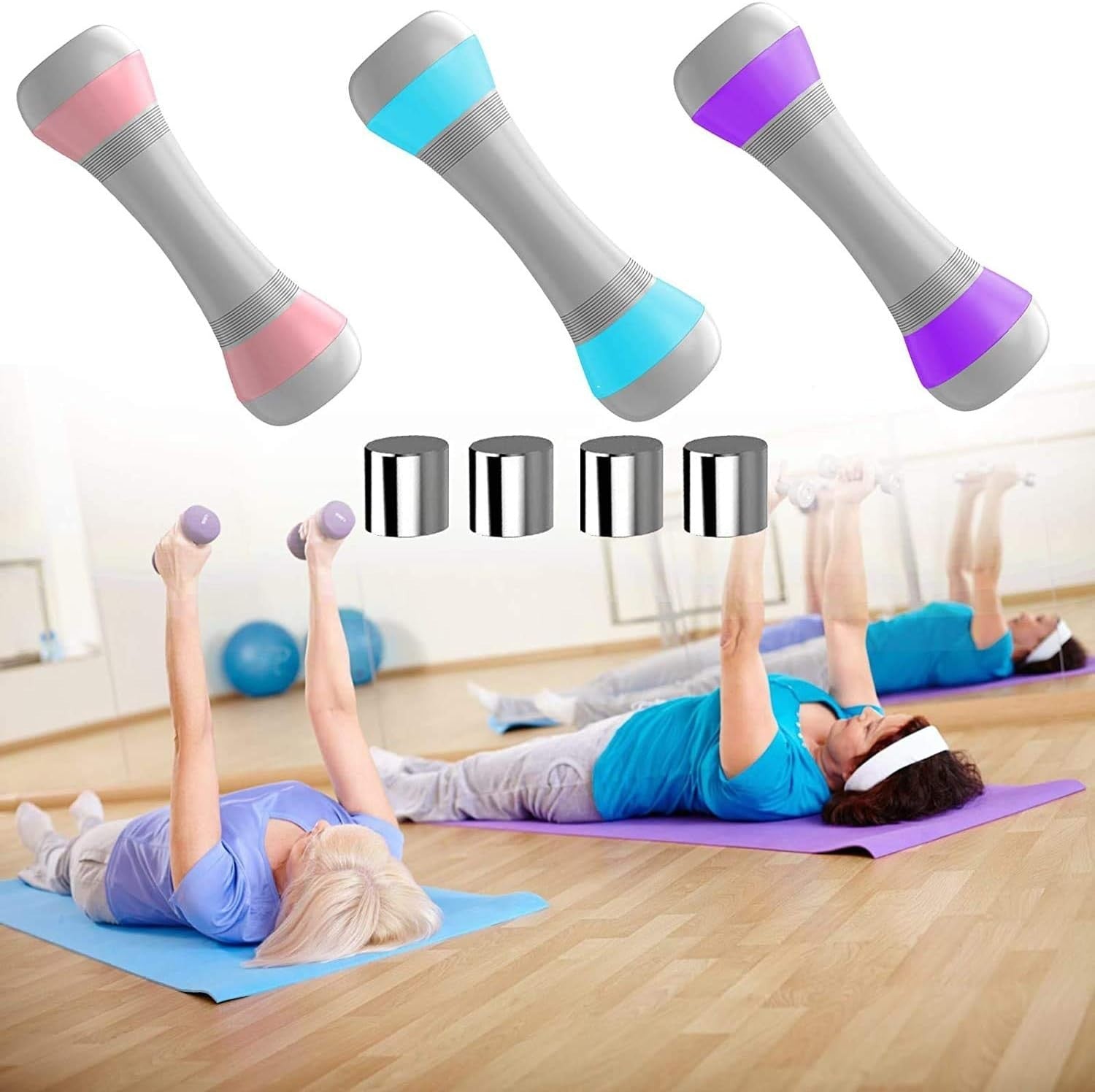 2–4KG Adjustable Dumbbells Pair 5-in-1 Non-Slip Hand Weights