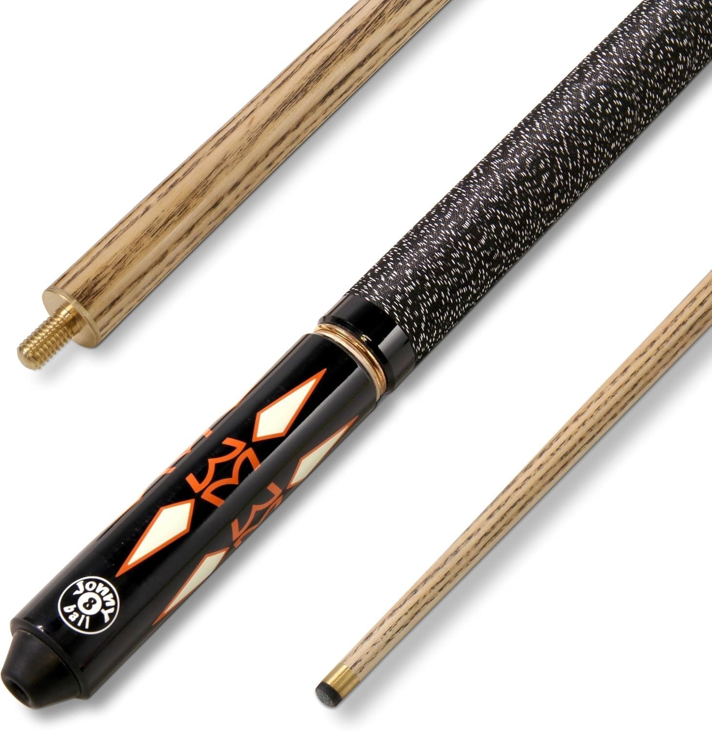 Adjustable Pool Cue 57–45in Ash Wood 9mm Tip 4pc Space Saver