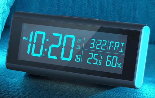 Large LED Alarm Clock Color Night Light Temperature Display Heavy Sleepers