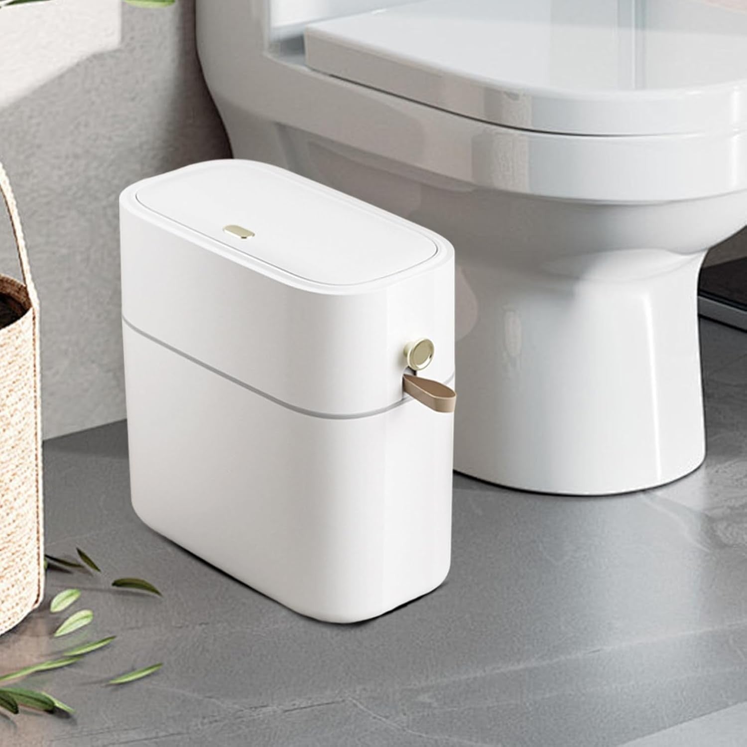 8L Touchless Smart Trash Can Narrow Bathroom Bin Auto Drawstring Lid