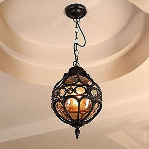 IP65 Outdoor Hanging Lantern Black Mediterranean Pendant E27 Lamp