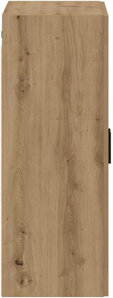 Wall Mounted Oak Cabinet Storage - 3 Compartments, Stylish, Space-Saving