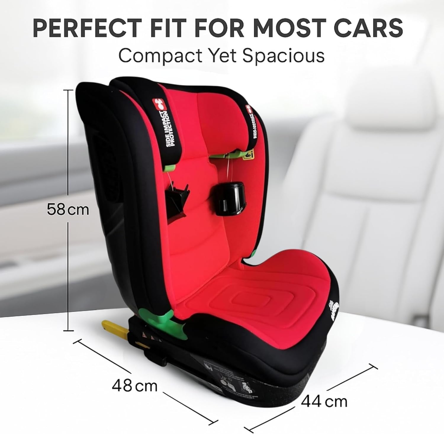 i-Size Highback Booster Car Seat 100–150cm ISOFIX Side Impact Cup Holder
