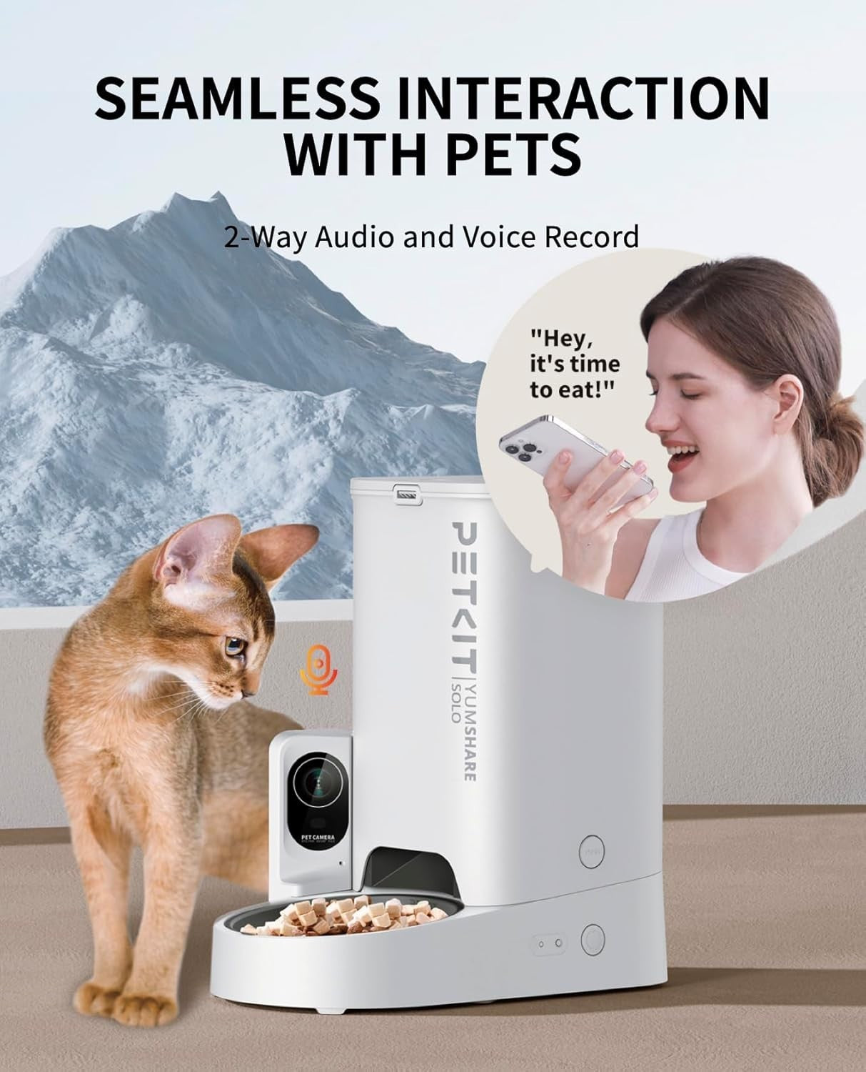 Smart Automatic Pet Feeder Camera 1080P WiFi App Control 3L Food