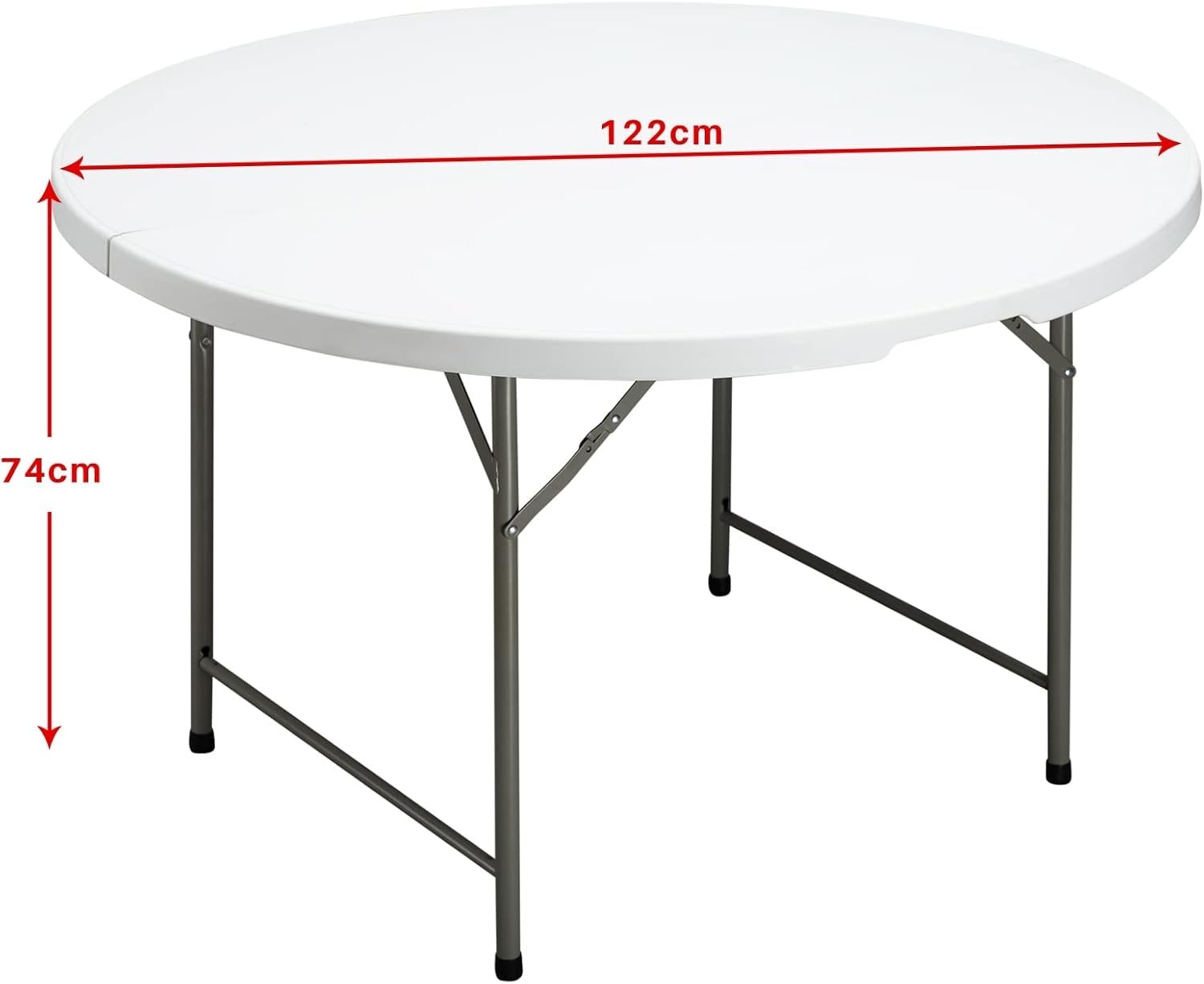 Round Folding 122cm Camping Table Outdoor Indoor Picnic BBQ Dining