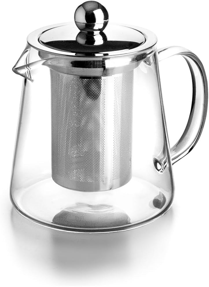 Glass Teapot 450ml Borosilicate Tea Pot with Stainless Steel Infuser