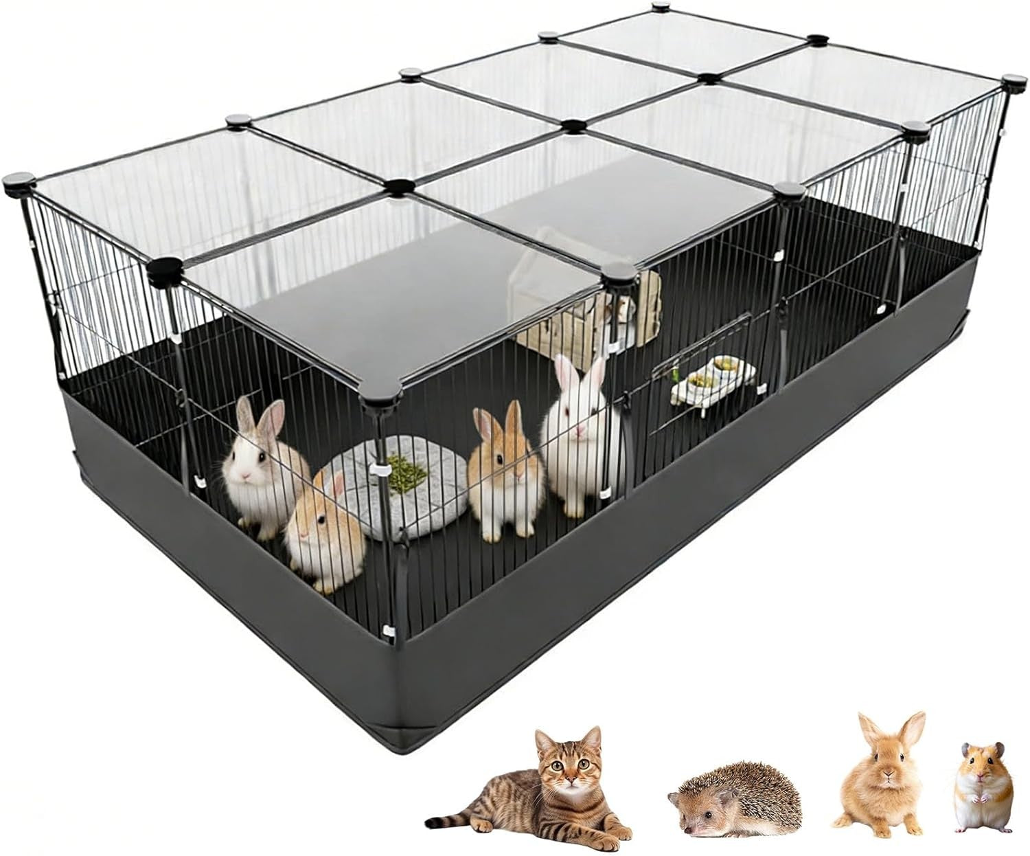 Large Rabbit Cage Indoor Outdoor with Cover Waterproof Easy Clean
