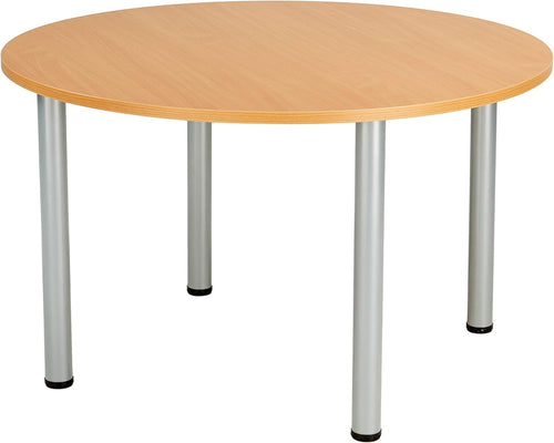 Round Office Work Table – Robust Stain-Resistant Beech Desk for Home