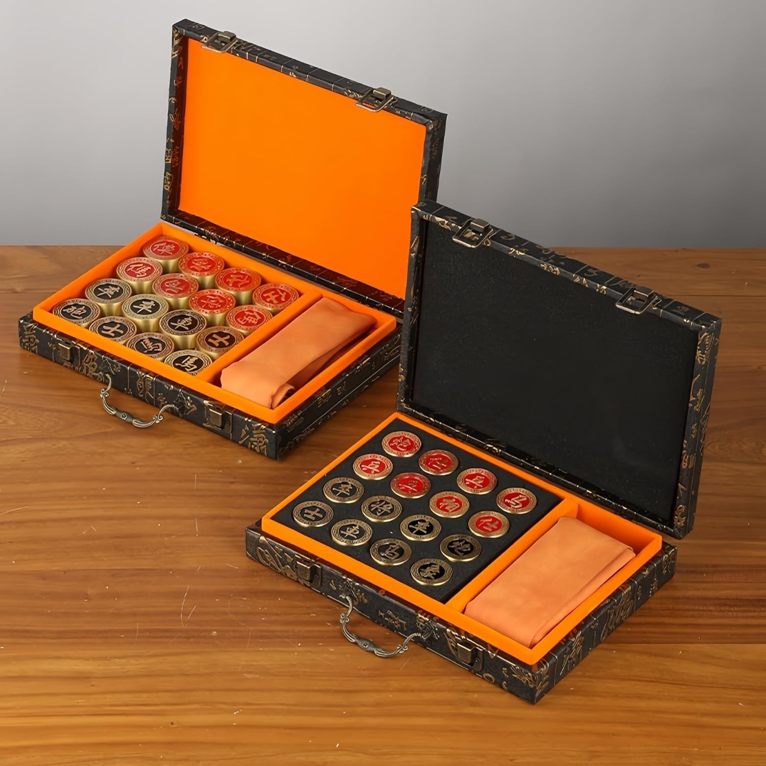 Brass Xiangqi Chess Set Feng Shui Decor Luxury Chinese Strategy Game