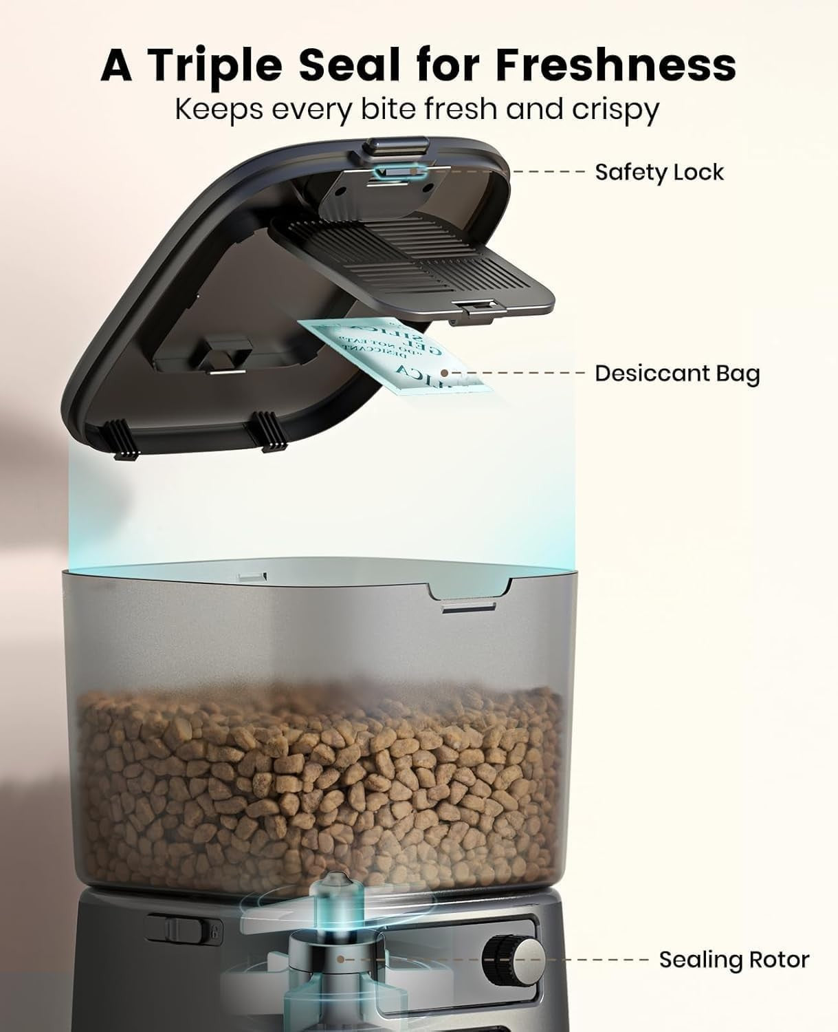 WiFi Automatic Cat Feeder 3.5L APP Control Timed Pet Food Dispenser