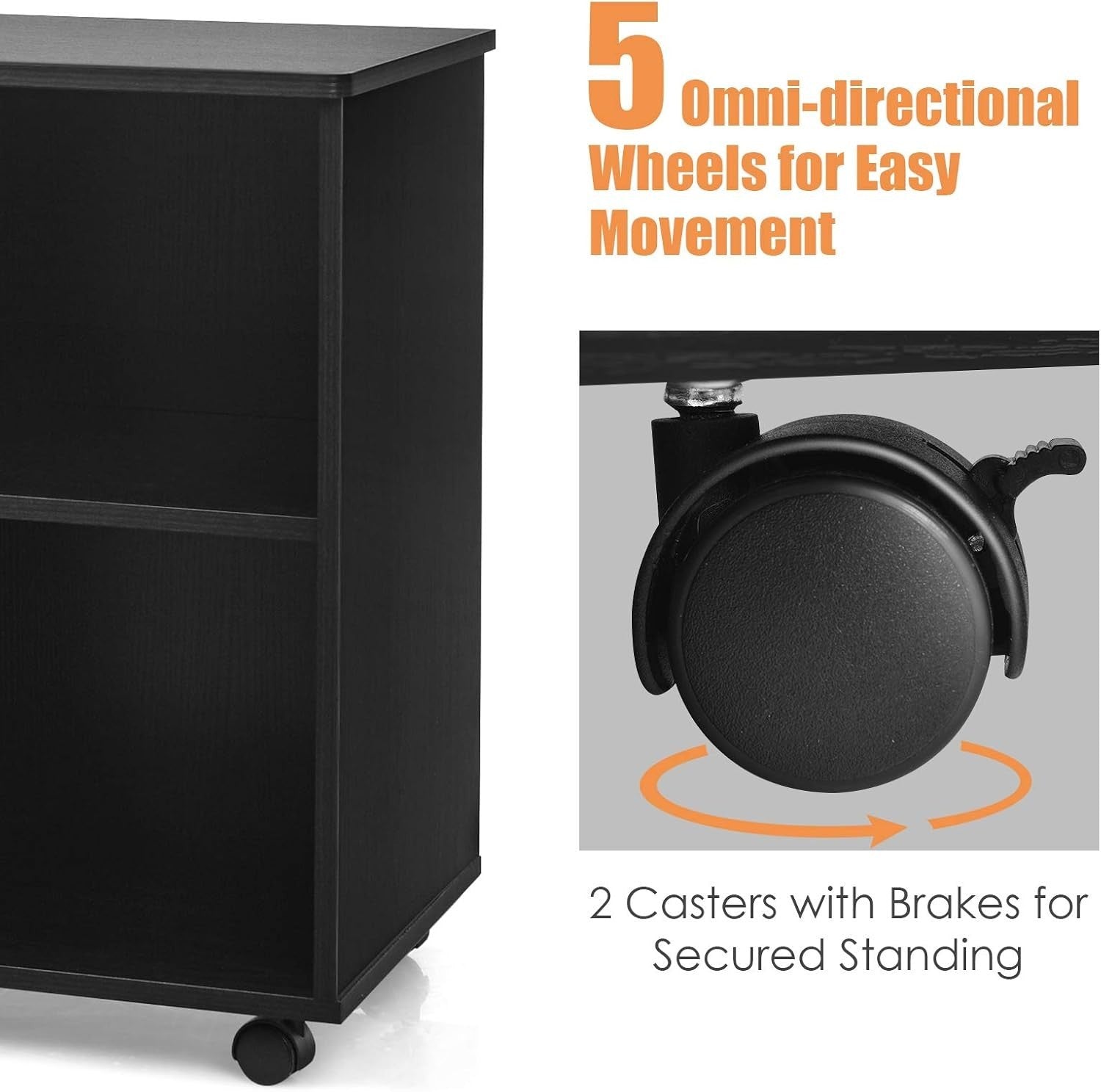 Lateral Mobile Filing Cabinet 3 Drawer Letter Size Printer Stand