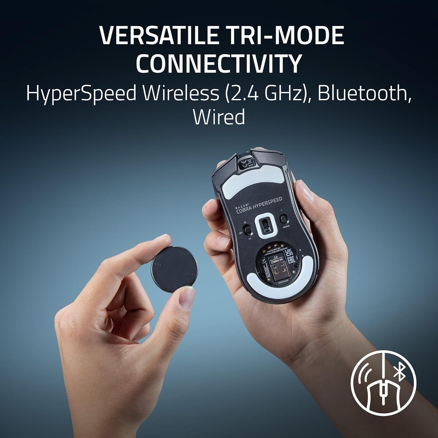 Wireless Gaming Mouse 26K DPI Ultra-Light 62g RGB Bluetooth 2.4G
