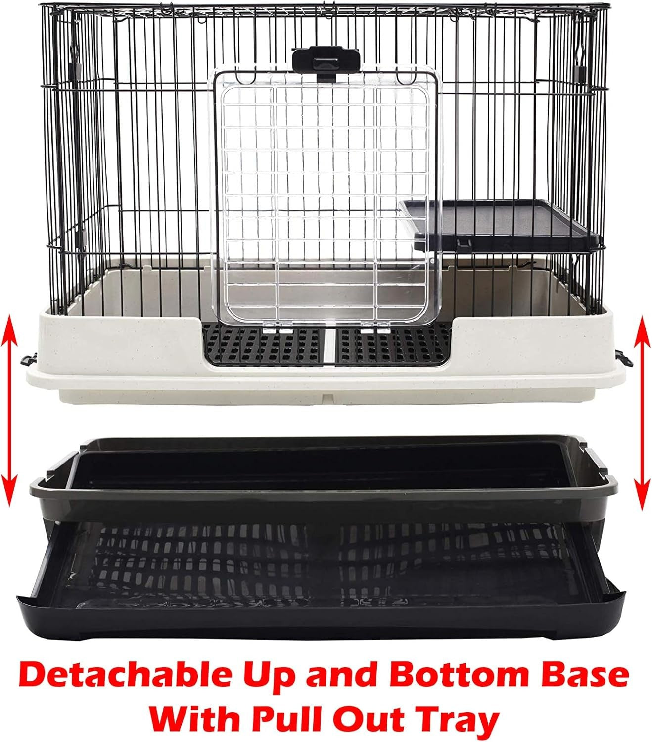 Large 2 Level Indoor Rabbit Cage Rolling Hutch Metal Small Pet Enclosure