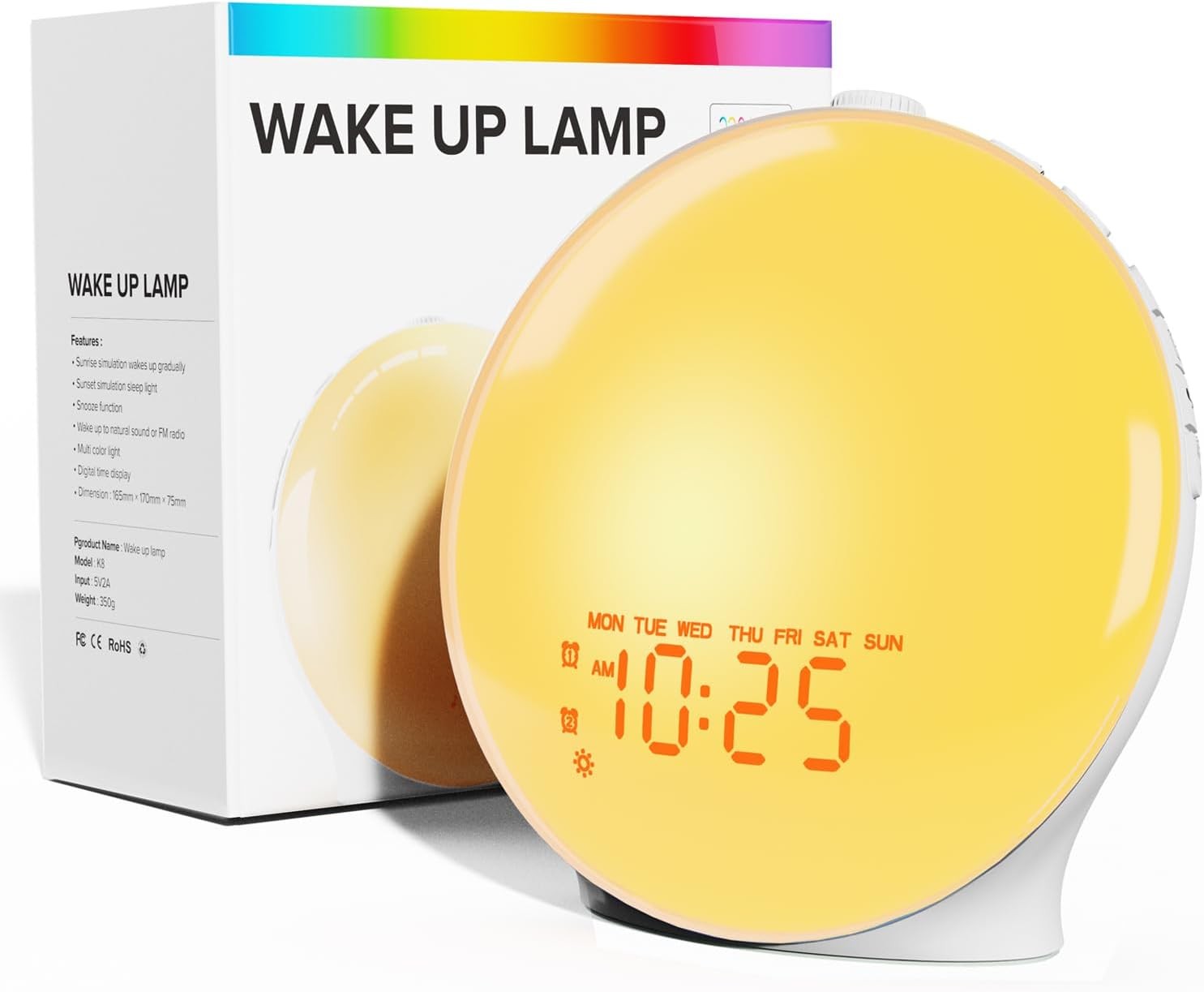 Sunrise Alarm Clock Wake Up Light FM Radio Dual Alarm Sleep Aid LED