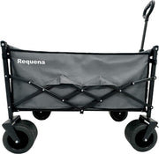 Grey Heavy Duty Folding Wagon Wide Wheel Camping Garden Beach Trolley 330lb