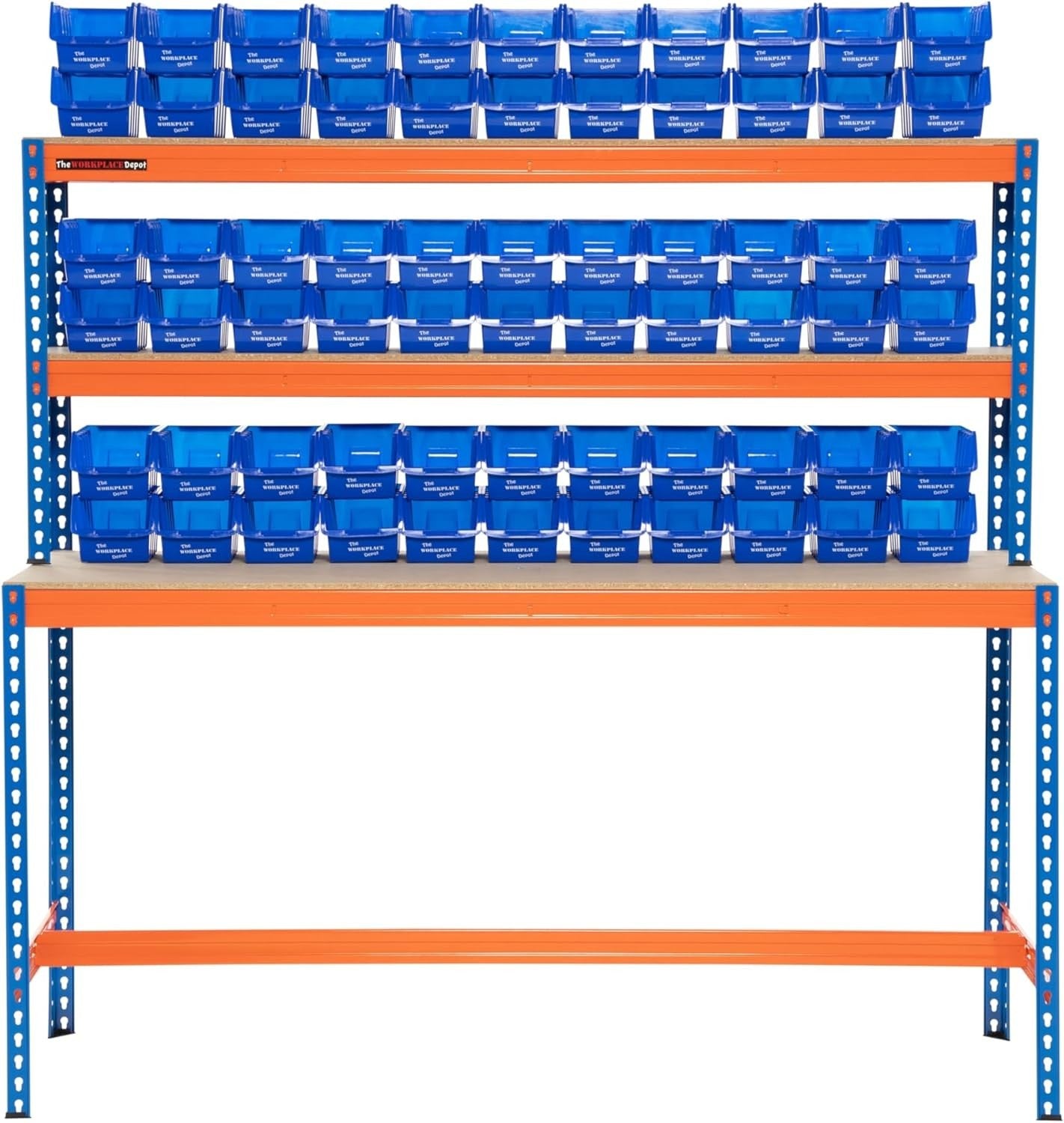 Heavy Duty Garage Workbench 179cm 400kg UDL with Shelves & 70 Storage Bins