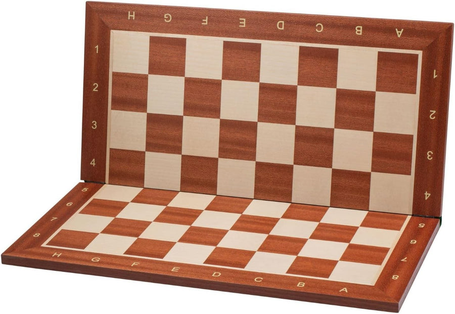 54cm Luxury Folding Wooden Chess Board – Handmade Mahogany Inlaid Board