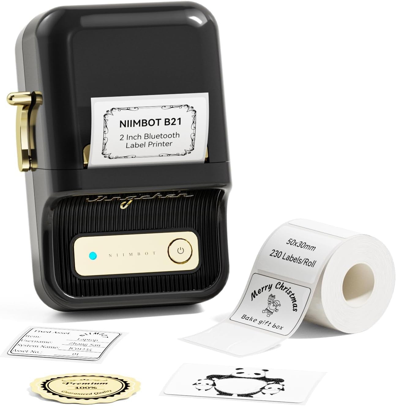 B21 Bluetooth Label Maker Printer Portable Black for Home & Office