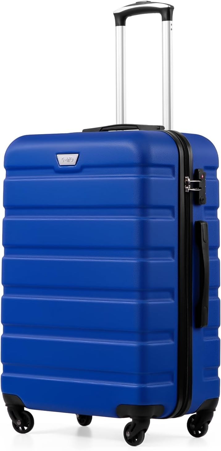 24in Hold Luggage Medium Suitcase Hard Shell TSA Lock Silent Wheels