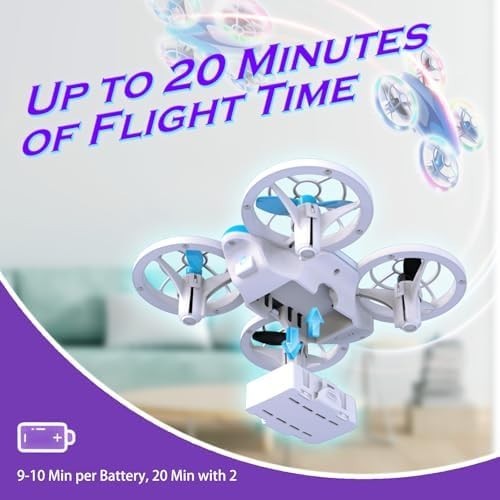 Mini RC Drone for Kids 360° Flip LED Lights Altitude Hold Headless Mode Blue