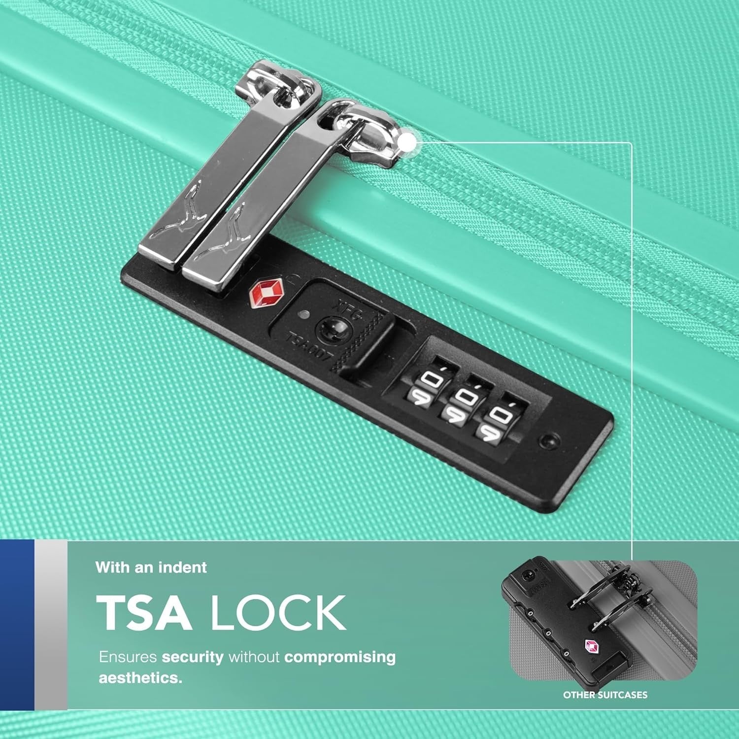 24in Medium Hold Suitcase ABS Hard Shell TSA Indent Lock 360 Spinner
