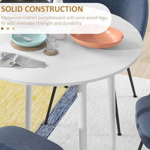Round Folding Drop Leaf Dining Table for Small Kitchens and Spaces
