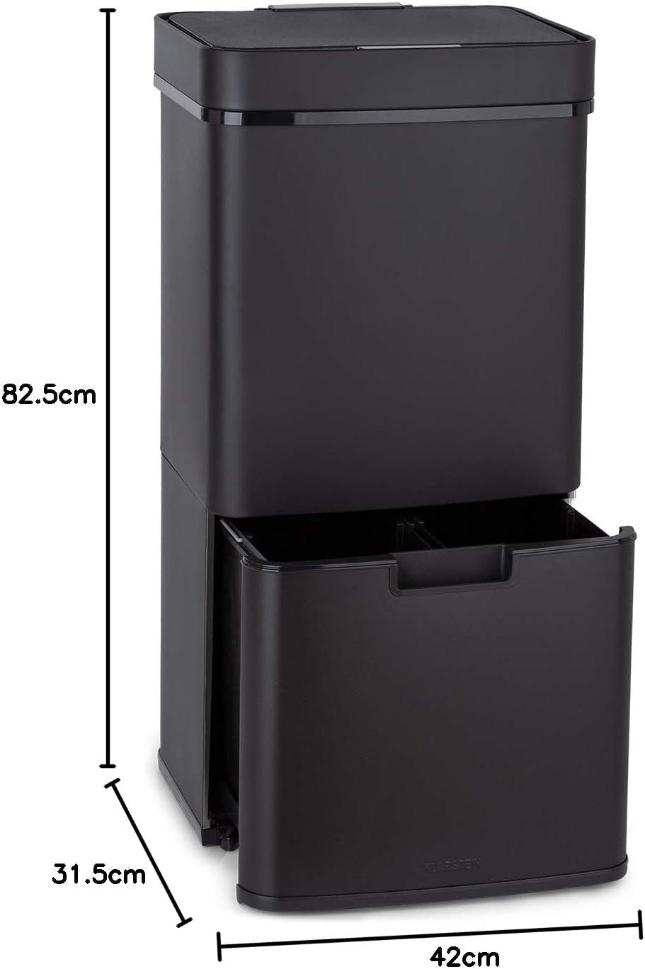 72L Touchless Kitchen Bin | Automatic Sensor Trash Can Black