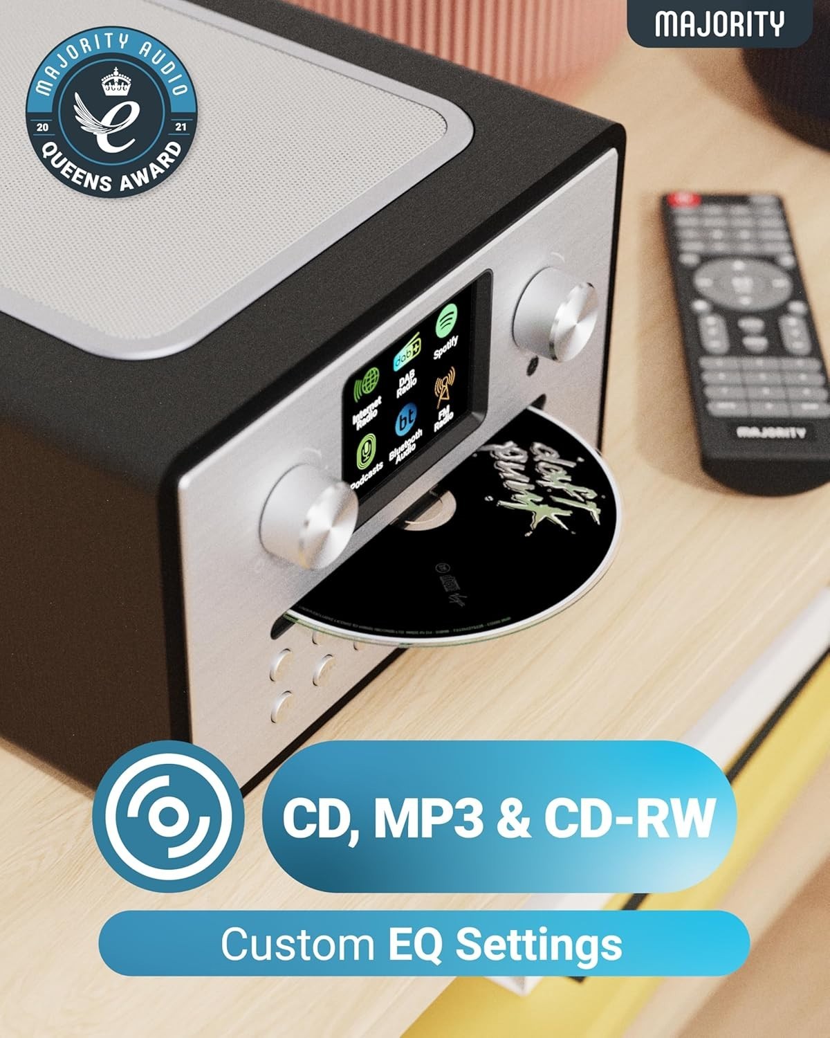 Smart DAB+ Internet Radio CD Player Bluetooth Spotify FM LED Display Alarm