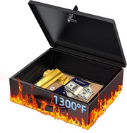 Fireproof Document Box Key Lock A4 File Cash Passport Security Chest
