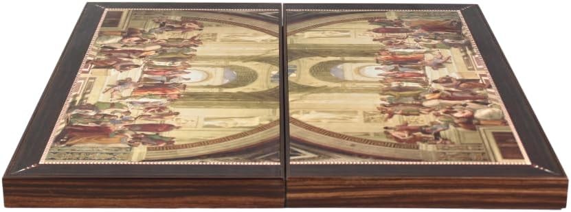 Wooden Backgammon Set 19 Inch Folding Board Classic Strategy Game Case