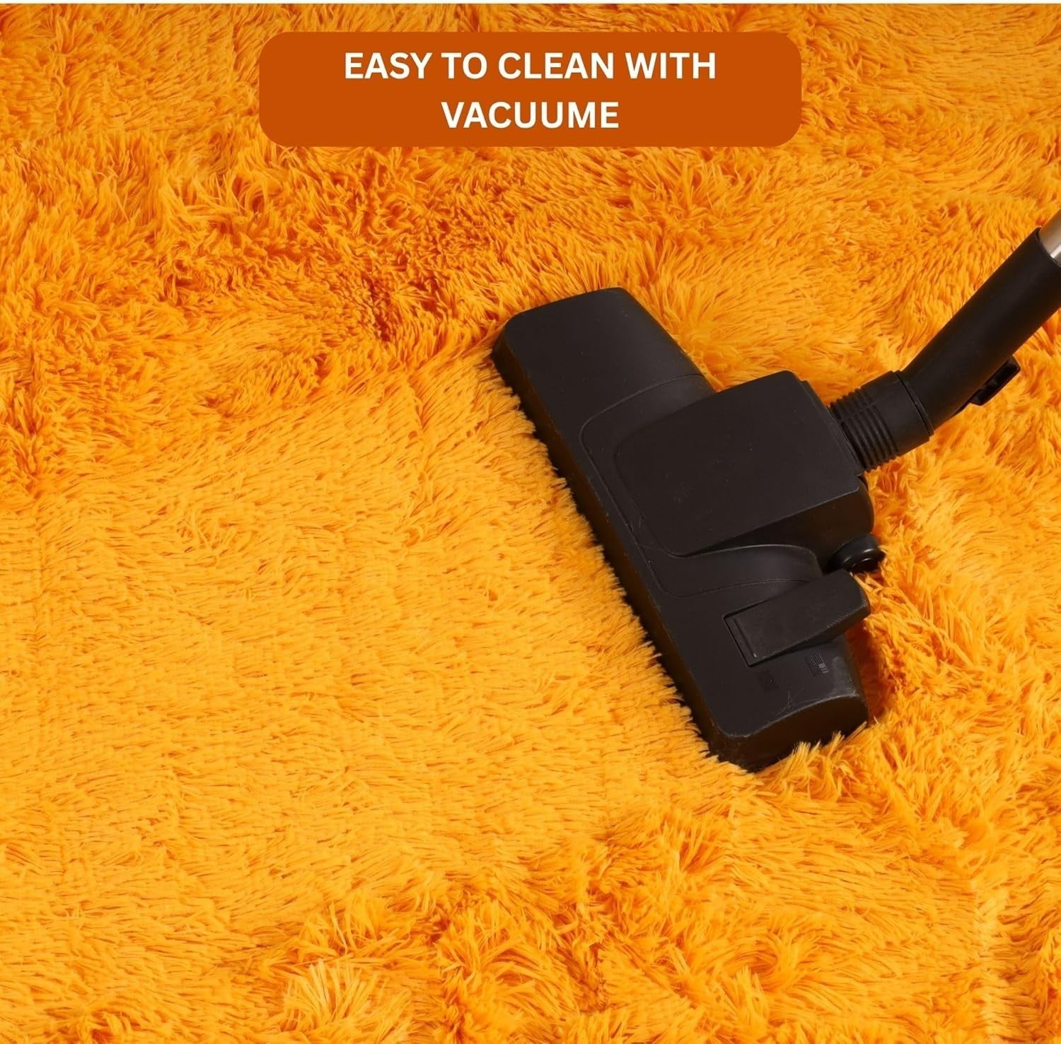 Large Shaggy Rug 200x290cm Ochre Soft Fluffy Thick Pile Non Slip Bedroom Carpet