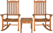 3-Piece Outdoor Rocking Chair Set with Coffee Table – Relaxing Patio Bistro