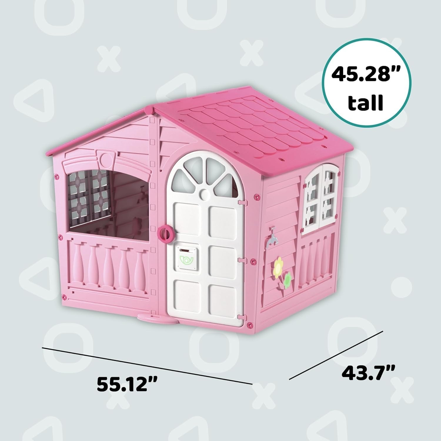 Kids Plastic Playhouse Pink Indoor Outdoor Garden House Ages 2+