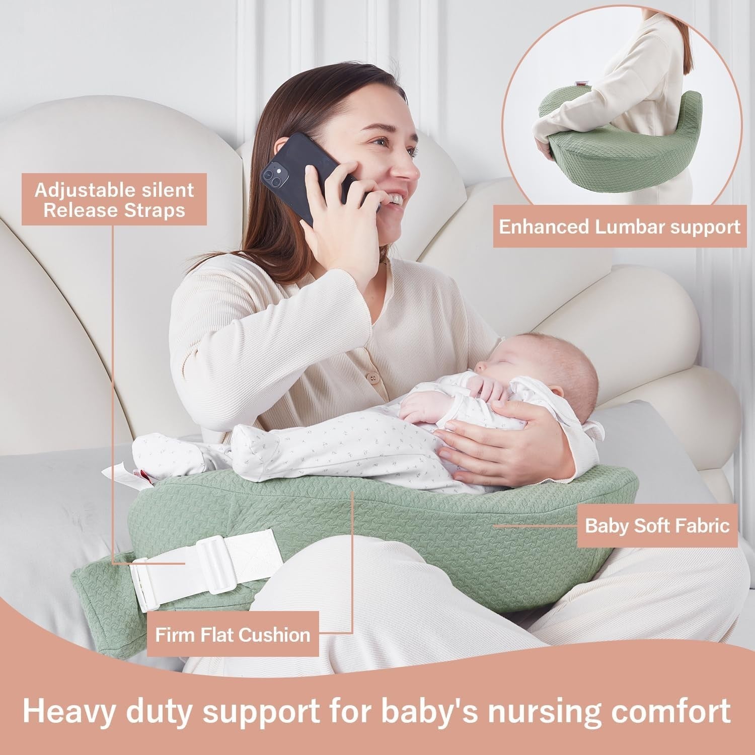 Nursing Pillow Breastfeeding Maternity Support Cushion Adjustable Strap