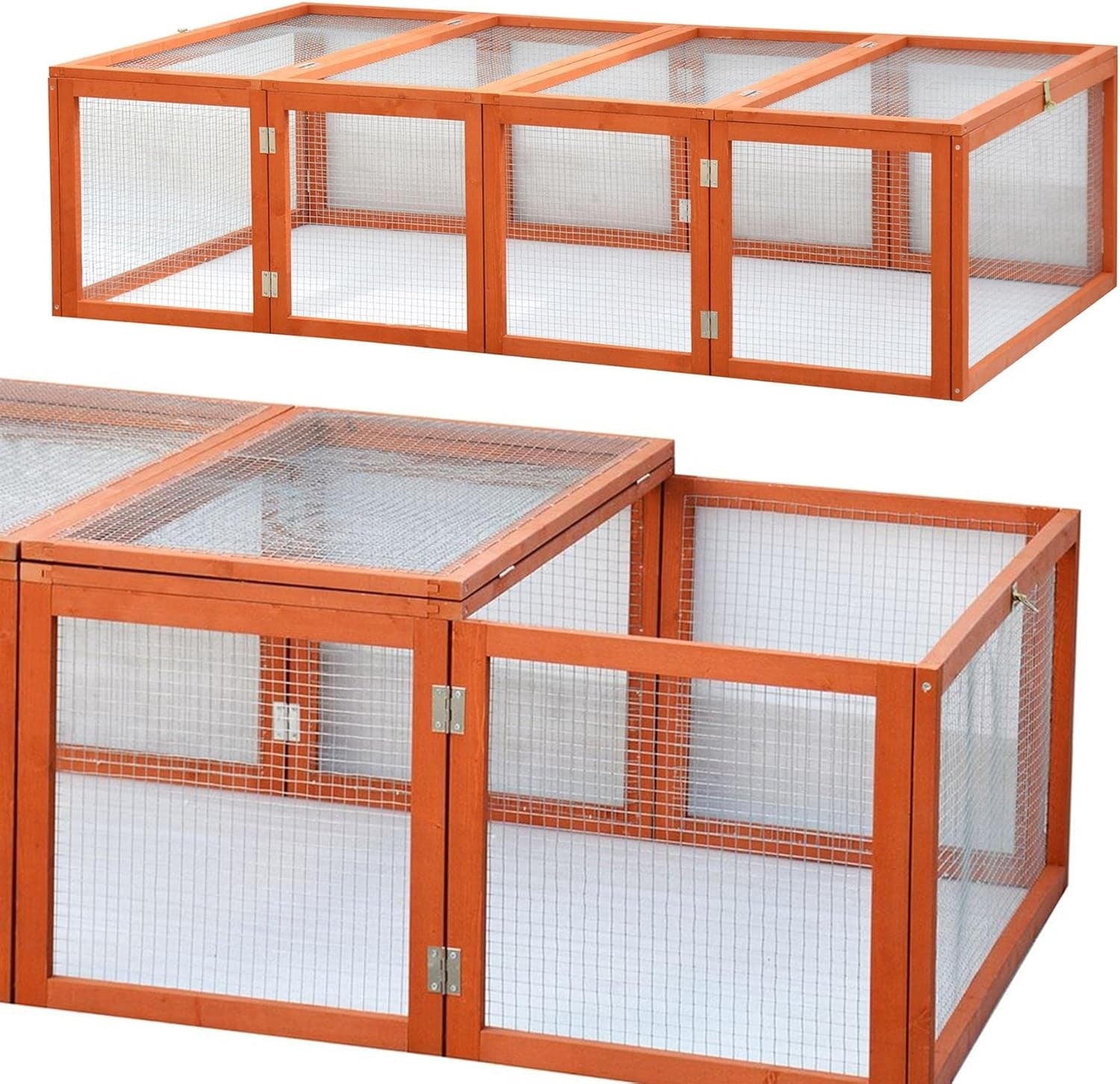 6ft Folding Wooden Rabbit Run Enclosure Large Outdoor Guinea Pig Play Pen