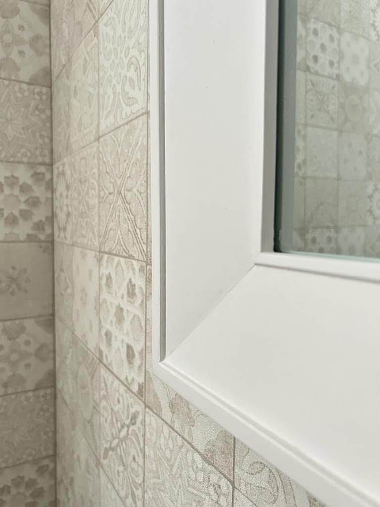 Extra Large Modern Matte White Wooden Wall Mirror 105x75cm