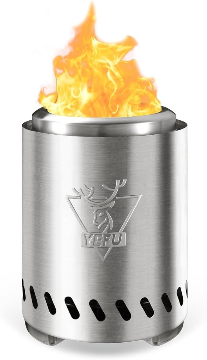 Smokeless Tabletop Fire Pit Portable Wood Pellet Burner Safe Indoor Outdoor Use