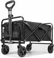 150kg Foldable Festival Trolley Heavy Duty Camping Wagon w/ Adjustable Handle