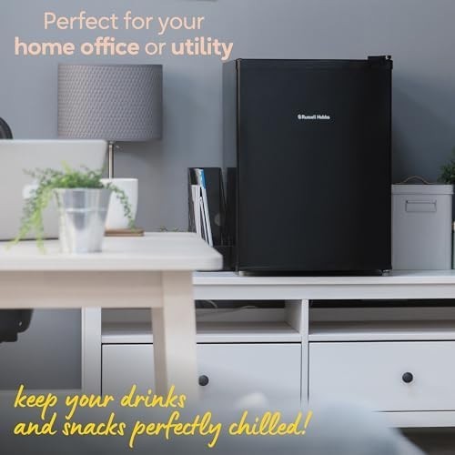 66L Mini Fridge Freezer-on-Top Compact Black Table Top Reversible